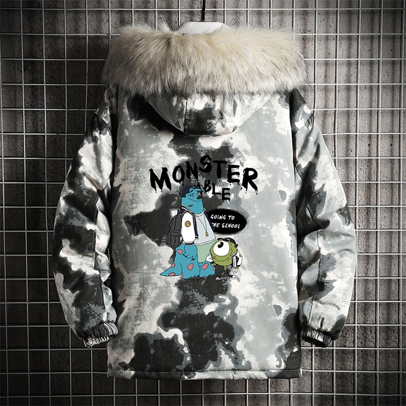MC49074-P135日系潮衣男大码派克服男工装服外套袄网格,男装棉衣,电商A040A