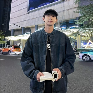 美式复古水洗立领牛仔外套男士 A042 P75图片