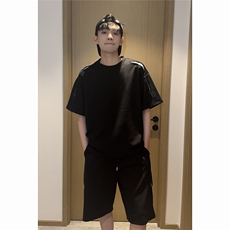 夏季运动休闲套装男美式潮流解构短袖T恤宽松百搭五分裤P61，男装牛仔裤，电商C306-1