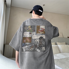 麂皮绒圆领休闲夏季短袖T恤男清凉RT3065-P28控48，男装T恤，电商B370