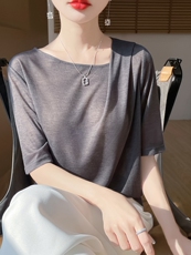 春秋长袖高档新款简约土方领薄款打底衫针织上衣，女装针织衫/毛衣，绒宛羊绒