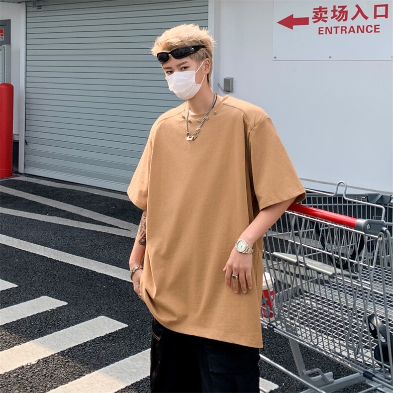 美式复古t恤短袖男女夏季金属设计感小众重磅体恤半袖上衣TX99,男装T恤,星座601-2