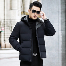 B8923钱塘2020-3新款时尚连帽冬季厚款简约中年男士羽绒服P228，男装羽绒服，钱塘207-3