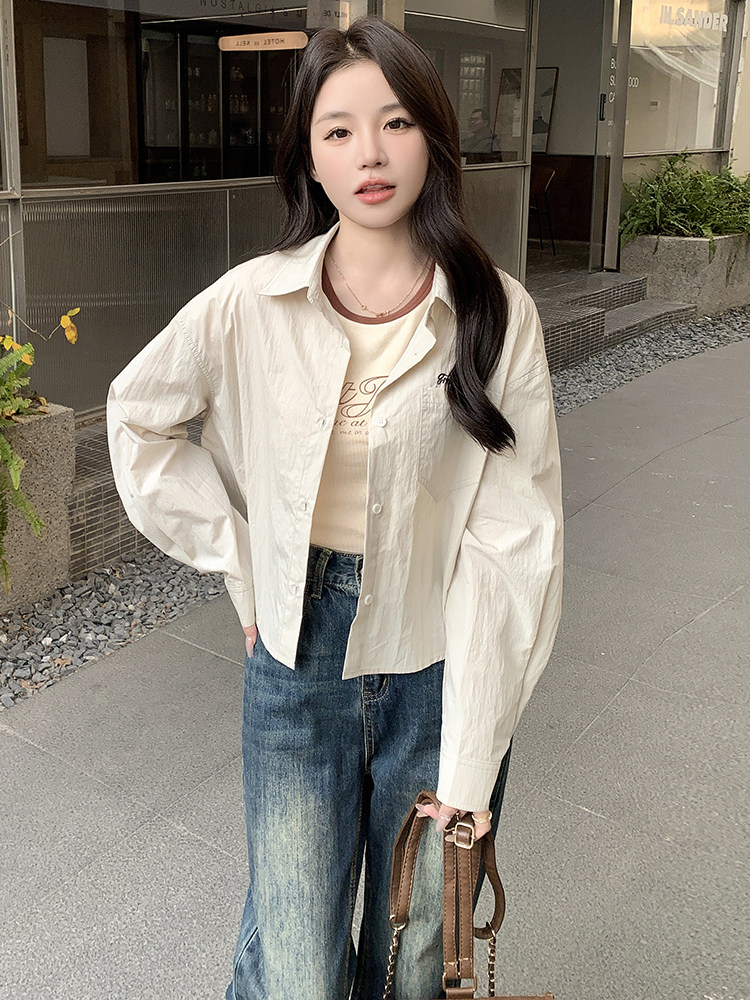 2024春款前片绣花休闲衬衫P78-K120，女装衬衫，慧峰