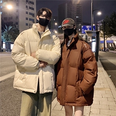 情侣装冬装港风pu软皮刺绣棉服棉衣休闲加厚外套男G1108P128，男装棉衣，电商A339