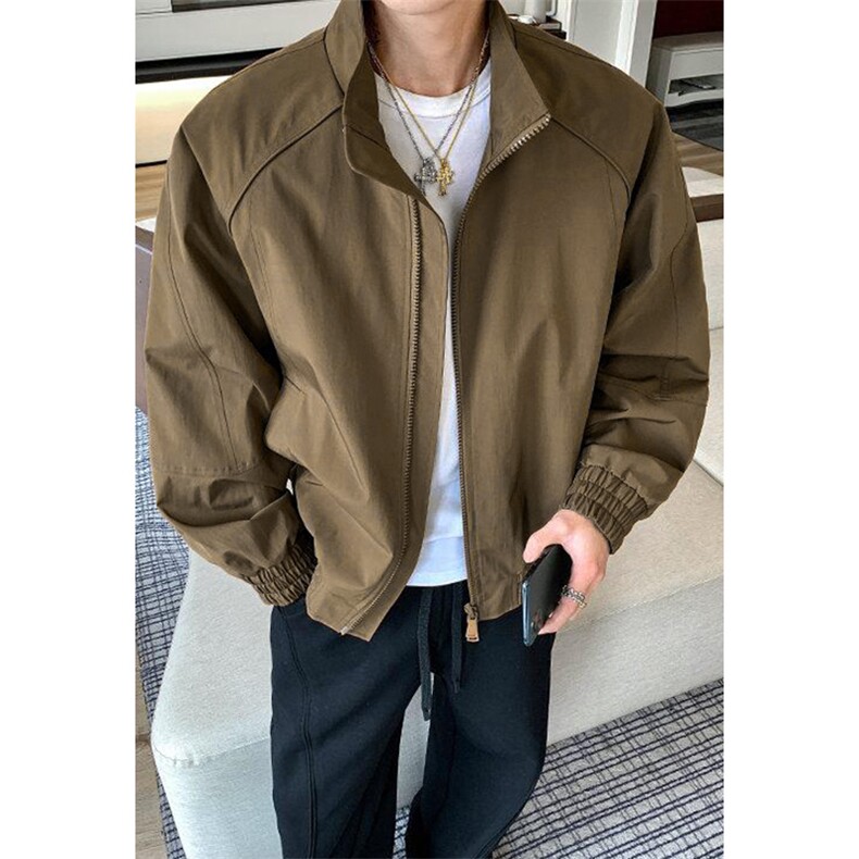 高品质春装新款老钱风美式高街解构立领棒球服飞行夹克休闲外套潮,男装夹克,电商A486-1