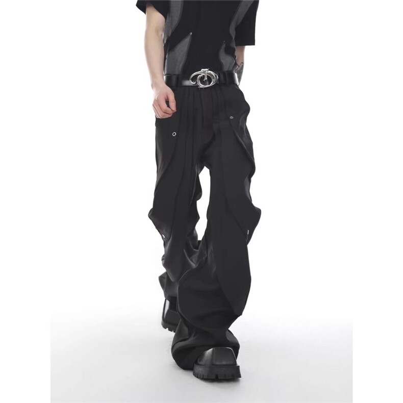 暗黑禁欲系微喇叭西裤男弯刀西装裤潮K6820-P41,男装西服套装,星座412-3