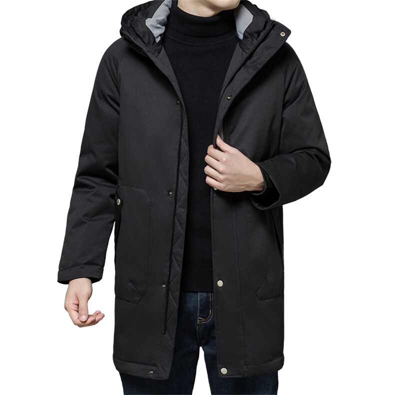 冬季新款中青年男连帽羽绒服中长款冬装外套爸爸装XXA7022-7-P355，男装羽绒服，电商B212（原钱塘6029）