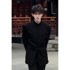 W9259-P58网图现货春季新款新中式垫肩西服外套中山风立领西装，男装西服，星座1608-2