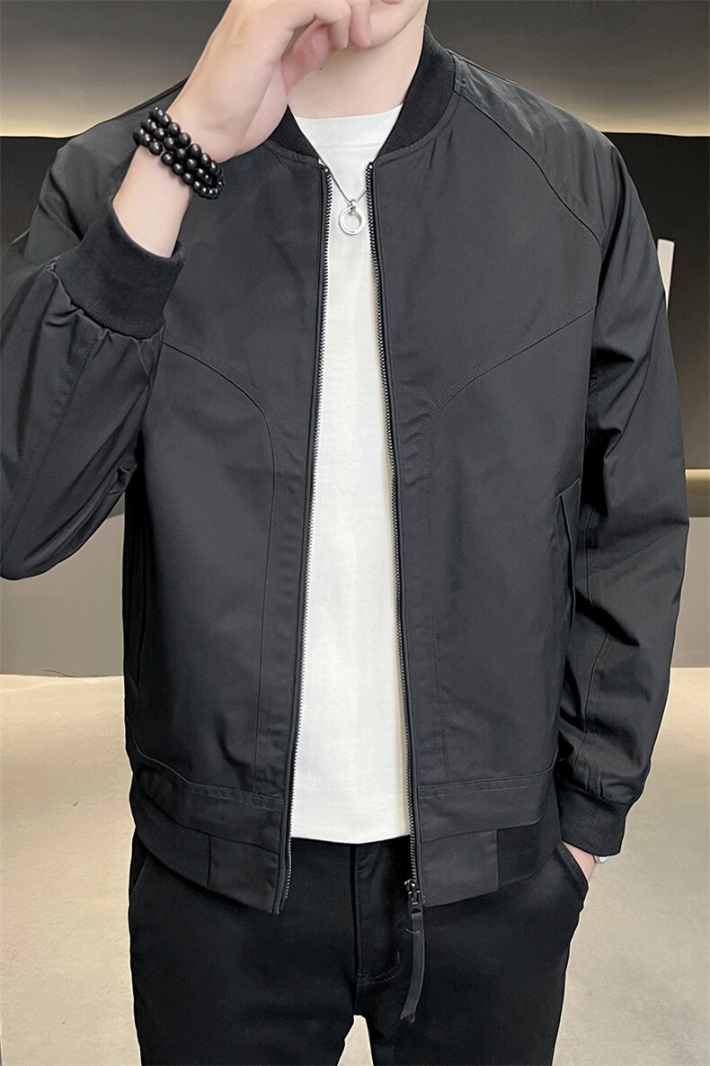 数据欧版男士新款棒球领外套帅气青年夹克百搭时尚潮流上衣,男装夹克,电商A225