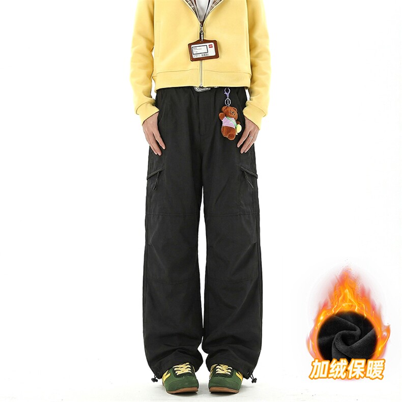 A178-K10022JR-P40加绒复古速干口袋工装裤男夏季薄款垂感阔腿裤,男装工装外套,电商A178