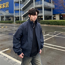 现货26春装美拉德立领飞行夹克纯色复古廓形高街棒球服外套，男装夹克，电商A486