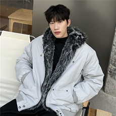 座山雕连帽棉服外套男女情侣冬季夹克加厚棉衣12245-P128，男装夹克，电商C307