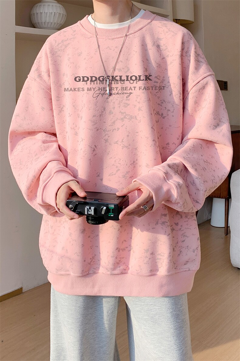 已注册/华棉内景秋冬字母印花宽松圆领卫衣男WY00721/P35加绒P45,男装卫衣,电商B316
