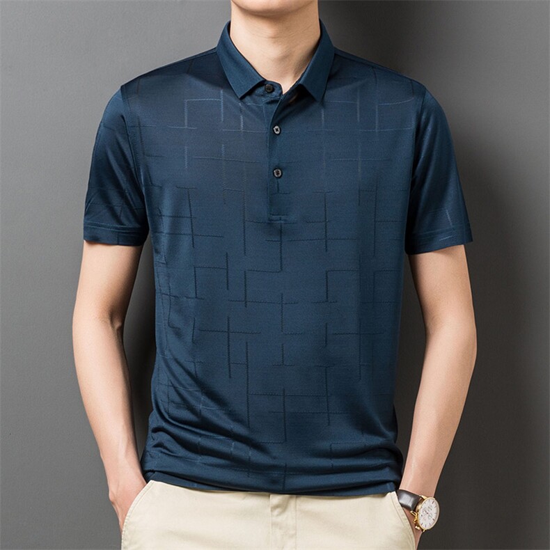 HA2105轻奢精品男士商务T恤翻领高端男装P140，男装T恤，钱塘207-3