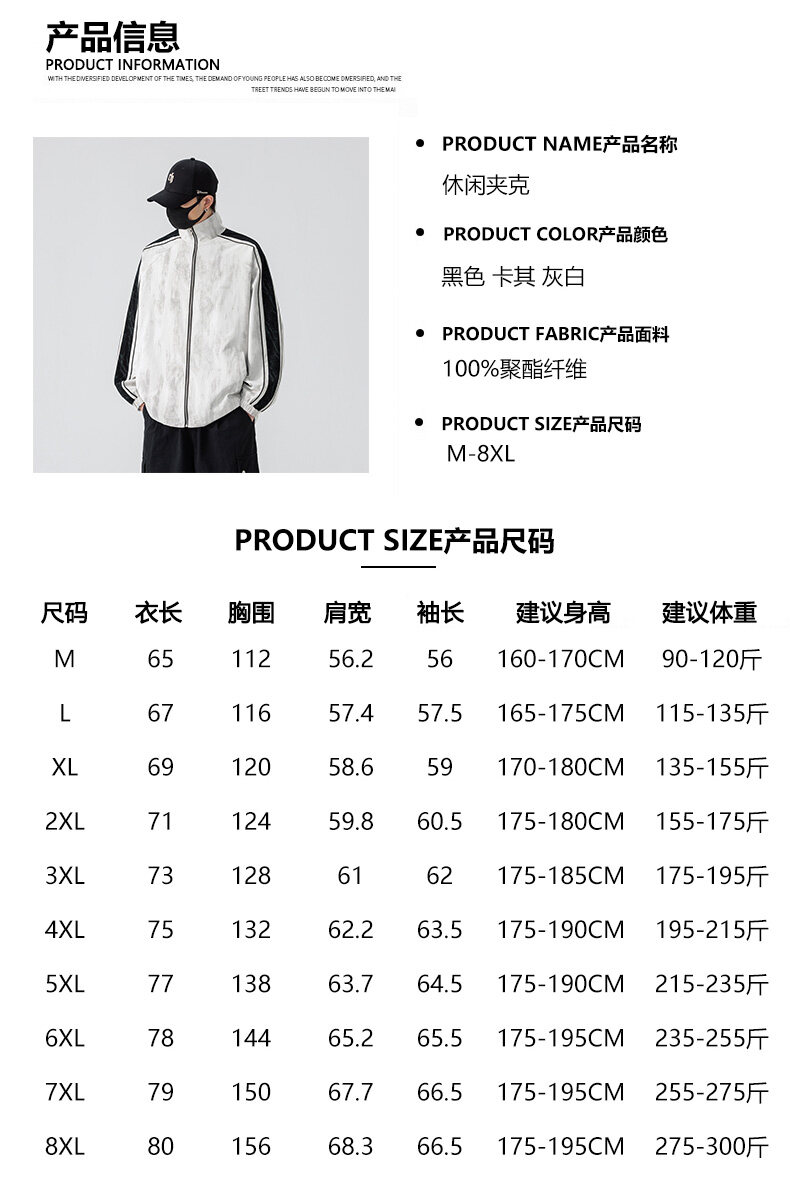 现货8510-P70大码控108春季大码户外立领夹克外套,男装夹克,星座209