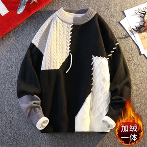 MY7011-常规TP40 加绒TP50 加绒加厚针织衫男慵懒风套头毛衣外套图片