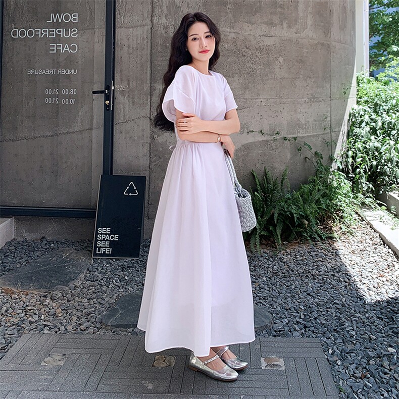 法式浪漫浅紫色连衣裙女夏2025新款度假风公主裙流行温柔风超火,女装连衣裙,浙宝305