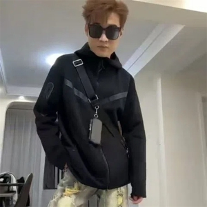 秋季新款外套男潮牌百搭连帽夹克网红同款上衣休闲运动装精神小伙图片