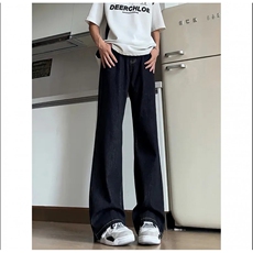 美式丹宁原牛黑潮牛仔裤男女cleanfit宽松直筒长裤K70826-P45网图，男装牛仔裤，电商B245
