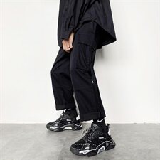 2021春秋季新港风大码男宽松织带束脚直筒阔腿休闲裤工装裤K227-P65，男装休闲裤，电商A001
