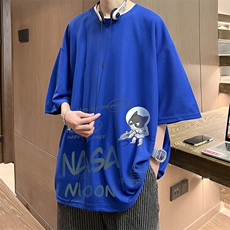 NASA联名同款华夫格t恤男短袖男大码五分袖酒店风HT73187-P22，男装T恤，电商A040