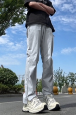 复合版本秋季高街痞帅侧拉链大码直筒休闲裤男K59551-特P50控98，男装休闲裤，电商A001-1