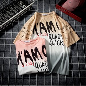 2021夏季新款短袖t恤男宽松T恤男装衣服日系网格A313-5358-P45图片