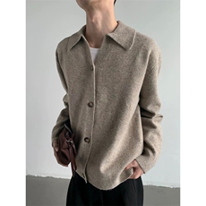 网图有货翻领北极绒开衫毛衣男女慵懒感宽松针织上衣A957-P58，男装针织衫/毛衣，星座1505