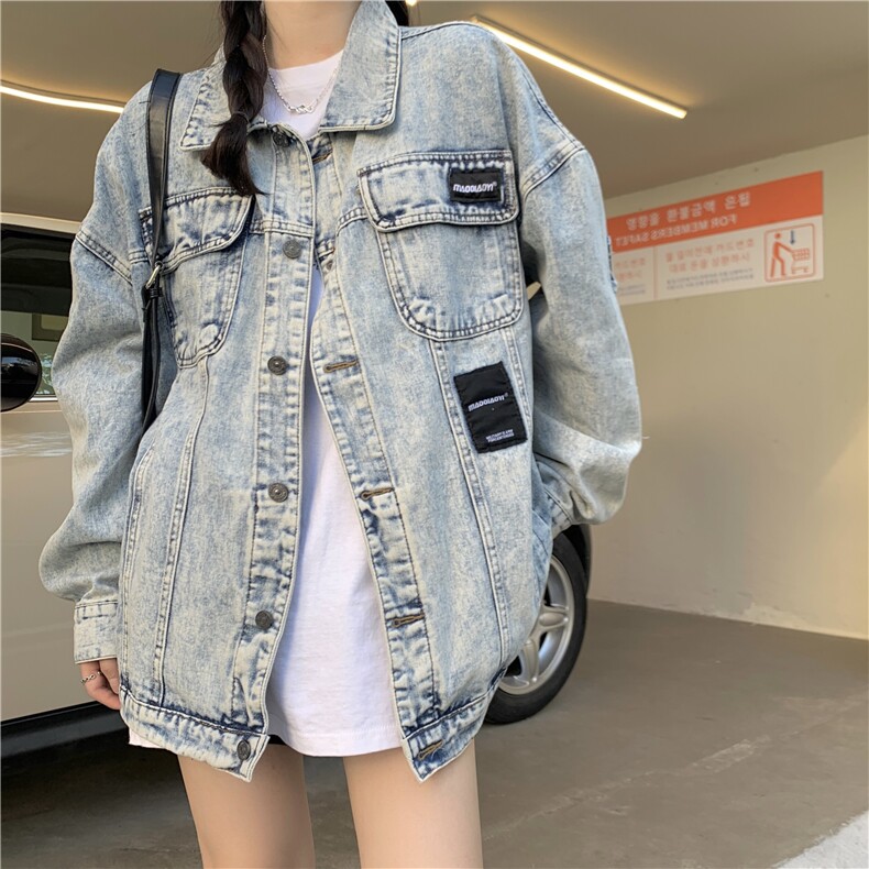 A423-P78设计感小众牛仔外套春秋情侣穿搭棒球服,男装工装外套,星座911