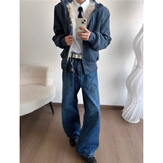 冬季战马座山雕夹克棉服男女加厚保暖宽松美式帆布解构可拆帽棉服，男装夹克，星座506A