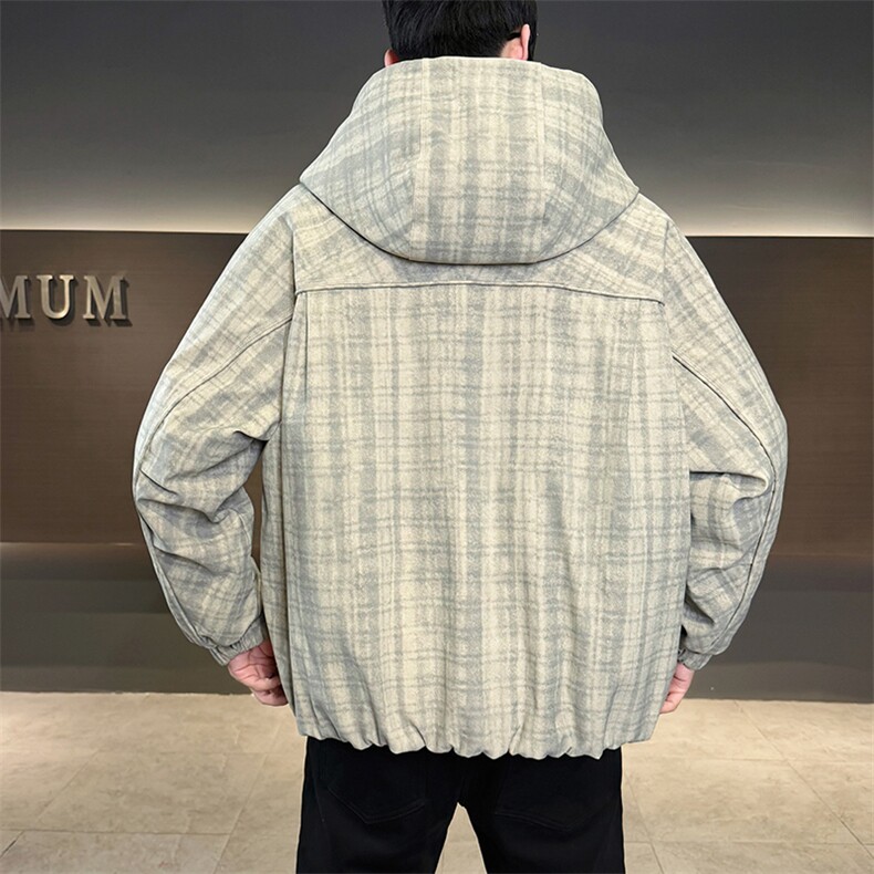 90新标冬季白鸭绒羽绒服暗格复古连帽保暖时尚外套YR9129-P319,男装羽绒服,电商D342