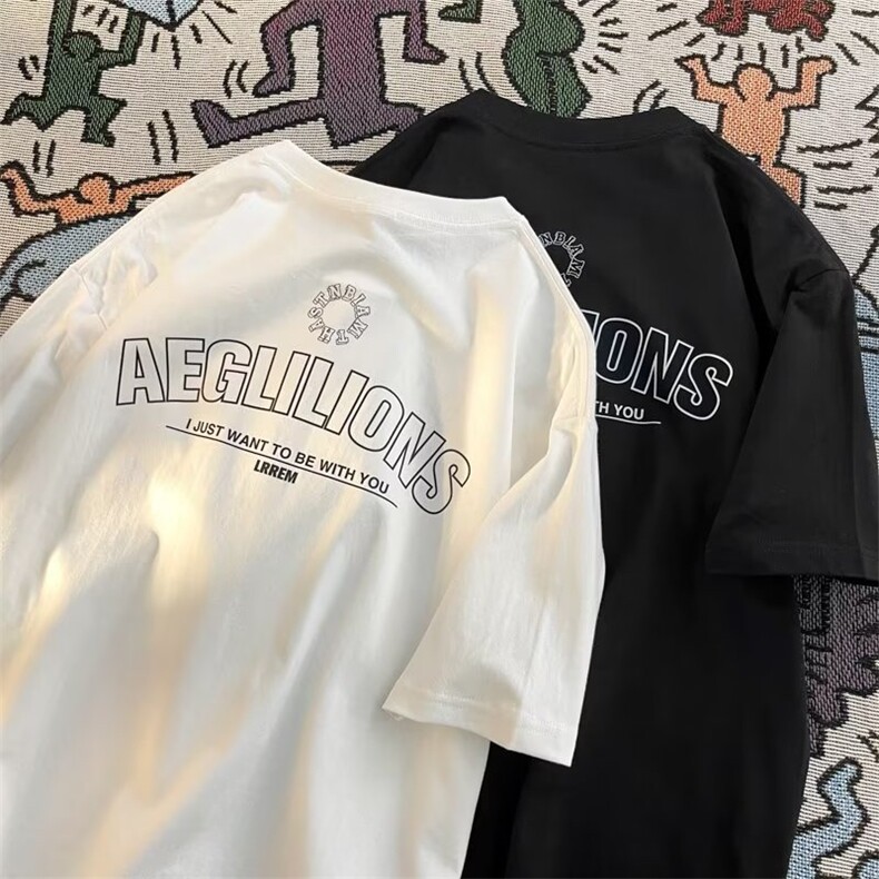 夏季宽松型城市风貌印花日常时尚都市圆领五分袖MT033-P32，男装T恤，星座1109-3