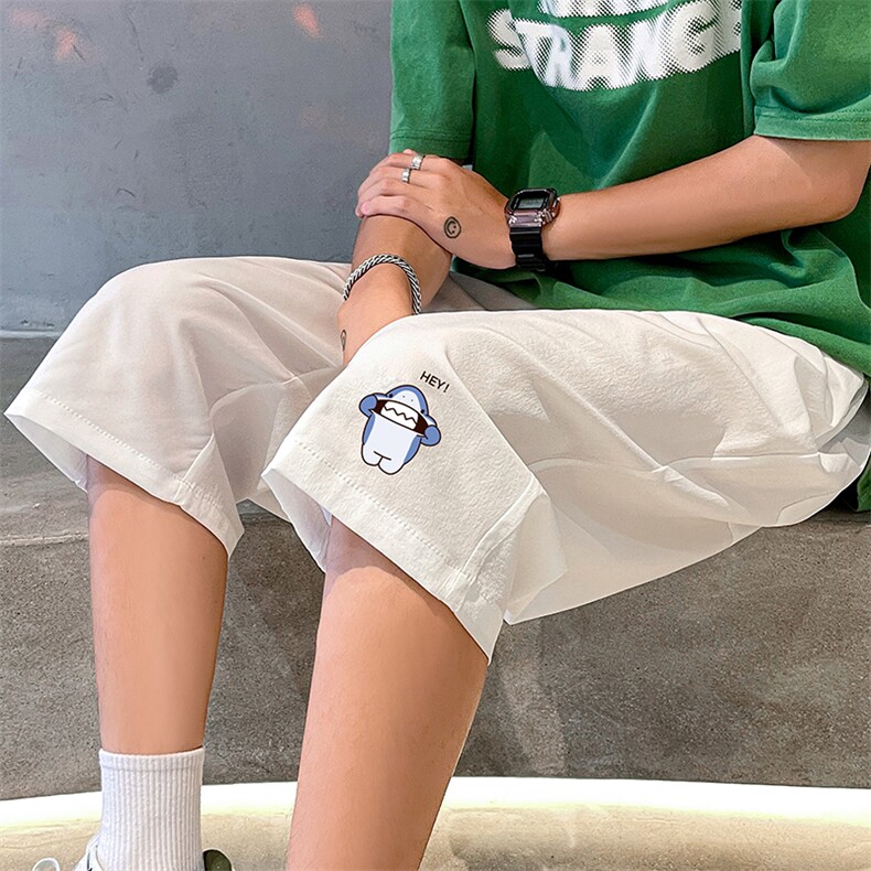 QK72167-P25冰丝七分裤男大码速干短裤男五分裤港风,男装休闲裤,电商A040