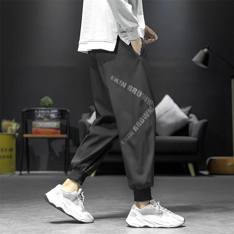 日系宽松运动裤束脚裤大码M-5XL长裤潮裤子休闲裤九分裤7222P29，女装休闲裤，星座227-7