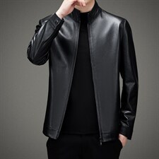 BAMJ-2316钱塘2020-2中年男士秋季商务休闲皮衣夹克外套P560，男装皮衣，钱塘207-2