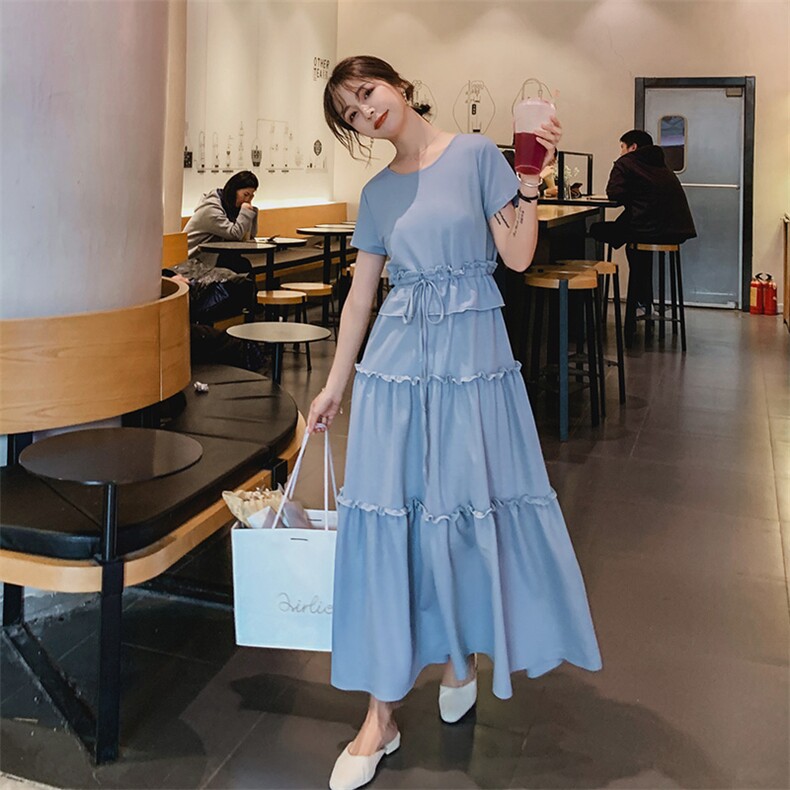 2021夏季新款现货255-7085-P85控138法式蛋糕连衣裙,女装连衣裙,浙宝288（原255）