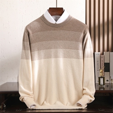 时尚都市休闲羊绒开衫男士秋季新款圆领长袖毛衣高品质保暖针织衫男装，男装羊绒开衫，冬季工坊