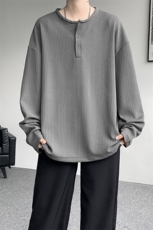 亨利领长袖T港风宽松大码打底衫CH58-特P25无差价，男装卫衣，星座214-3