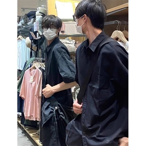 纯棉衬衫短袖男款夏季少年感穿搭日系工装翻领衬衣半袖制服图片