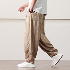 2025春夏新款风休闲裤宽松冰丝透气休闲裤2411-P55，男装休闲裤，电商A008