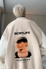 摇粒绒棒球服男大码开衫卫衣男夹克BF86213-P65，男装夹克，电商A040