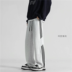 网图大加绒男港风宽松垂感卫裤运动裤K10233-P38/K10233绒45，男装休闲裤，电商A099