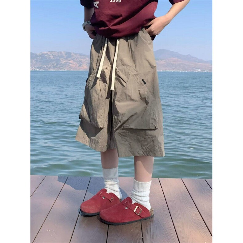 W9737-P40网图现货日系简约工装短裤夏街头中裤户外宽松五分裤,男装牛仔裤,星座1608-2