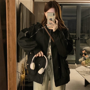 美式高街工装夹克男女休闲棒球服领飞行员情侣休闲外套潮C479-P85图片