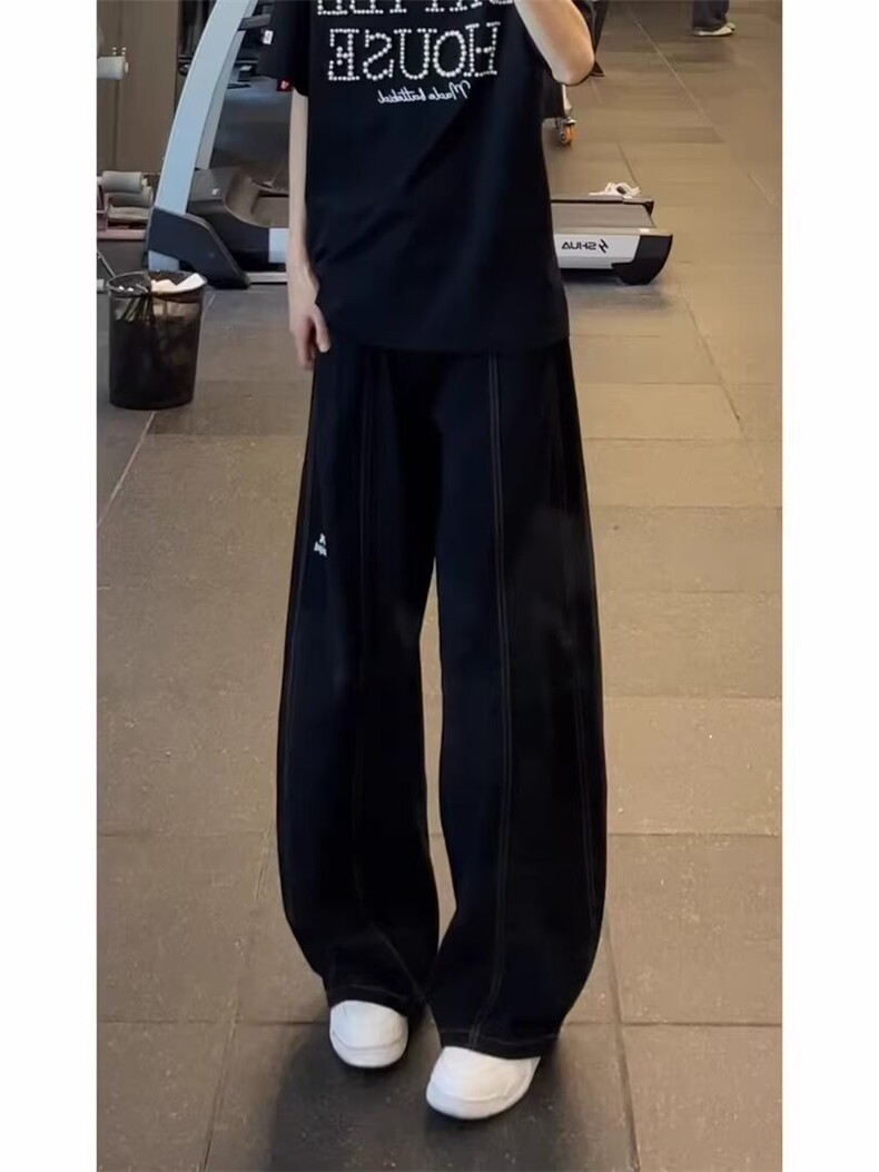 美式复古弯刀牛仔裤男女新款宽松高街直筒阔腿裤子潮WLA5522-P45,男装牛仔裤,星座1008