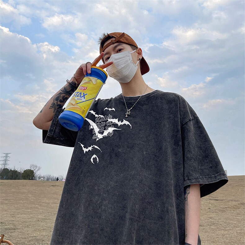 量大优可供抖音视频支持得物品质配合二开美式水洗短袖t恤SX73,男装T恤,电商A486