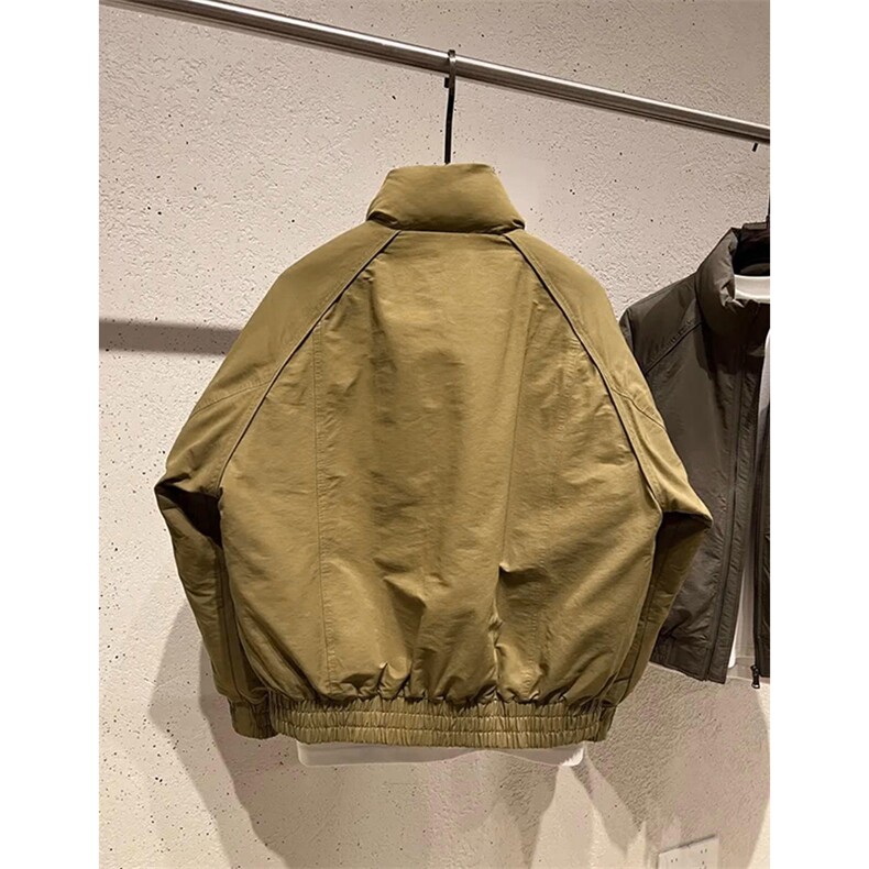 现货美式高街休闲夹克冬季三防立领纯色户外工装加厚棉服外套,男装夹克,电商A486