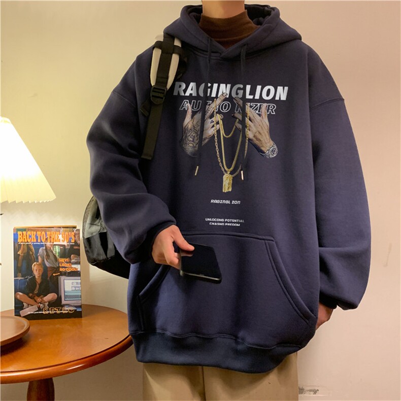 潮流宽松ins休闲男连帽卫衣D325-WY2301-薄款P55厚款P65,男装卫衣,电商D325
