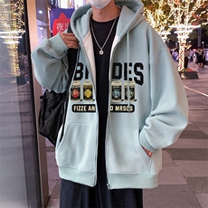 H209P70含棉量65%美式字母高街连帽卫宽松休闲开衫外套，男装卫衣，星座304A-1